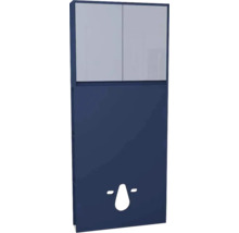 Modrá zrcadlová skříňka s dávkovačem papírových ručníků