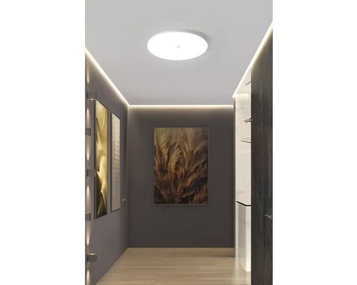 LED stropní svítidlo 20 W 1800 lm 6500 K bílé se zvukovým a soumrakovým senzorem Chodba se stropním svítidlem, obrazy a vestavěnými skříněmi