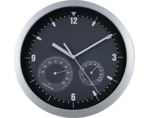 Analogové nástěnné hodiny s teploměrem a vlhkoměrem