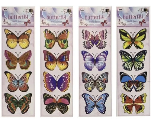 Dekorace 3D motýli samolepicí 12x42 cm
