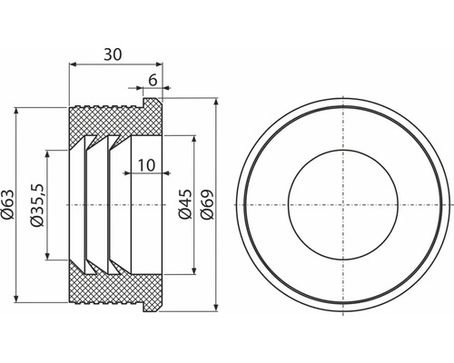 Technický výkres konektoru s rozměry