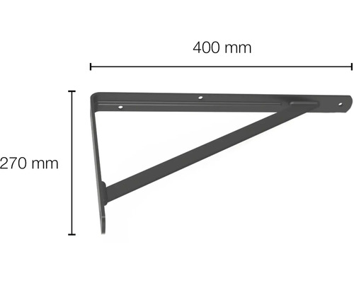 Úhelníková konzole o rozměrech 400 mm x 270 mm