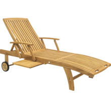 Zahradní lehátko dřevěné GARDEN PLACE 198 x 72 x 43 cm teak