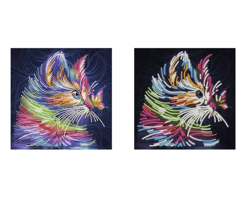 Diamantová malba s motivem kočky, dvě varianty