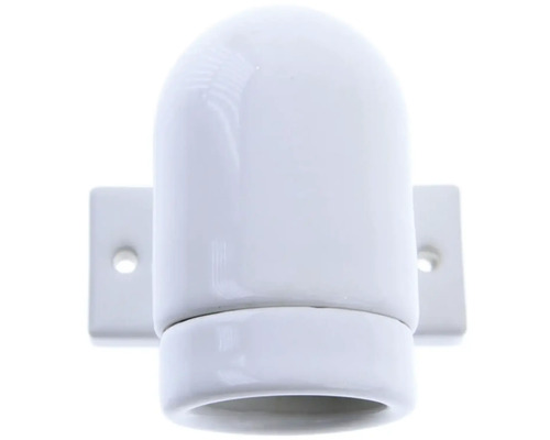 Bílá keramická objímka pro montáž na stěnu