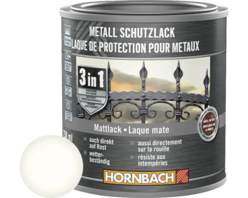 Barva na kov 3v1 HORNBACH 250 ml bílá matná