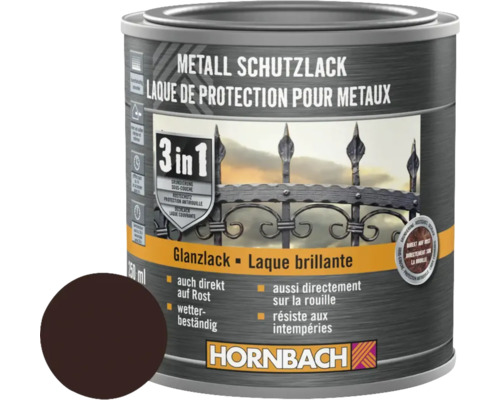 Barva na kov 3v1 HORNBACH 250 ml hnědá lesk