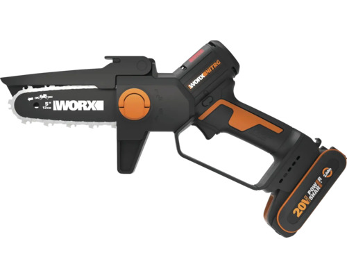 Aku pilka na větve Worx Nitro WG325E 20 V vč. 1 ks aku a nabíječky Akumulátorová řetězová pila s délkou řezu 12 cm