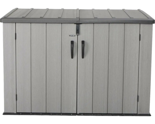 Šedá plastová skříň na nářadí se dvěma dveřmi