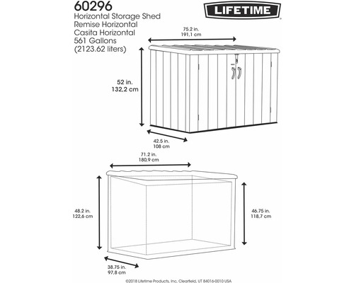 Obrázek zahradního domku s uvedenými rozměry