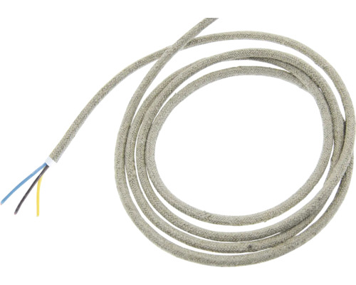 Textilní kabel 3x 0,75mm2 1,5m přírodní len