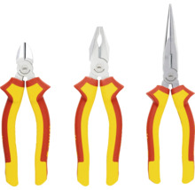Sada tří kleští: boční štípací kleště, kombinované kleště a jehlové kleště