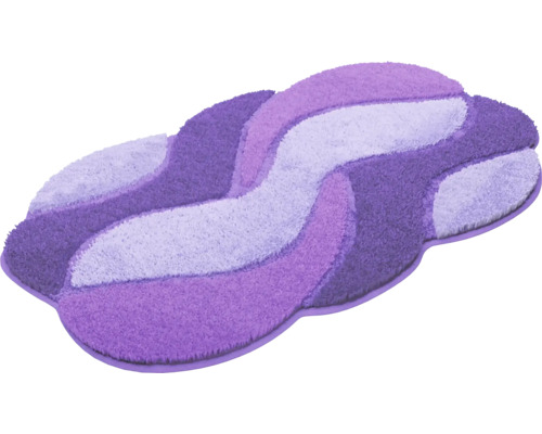 Fialový koupelnový kobereček s vlnitým vzorem