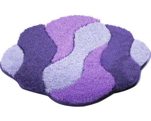 Vzorovaný koupelnový koberec v různých odstínech fialové