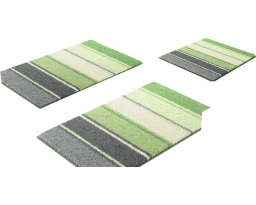 Tři pruhované koupelnové předložky