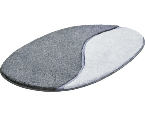 Šedá koupelnová předložka oválného tvaru