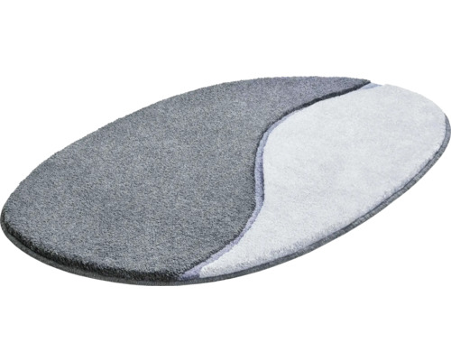 Oválný koupelnový koberec se dvěma různými povrchy