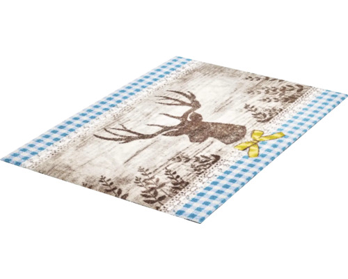 Rohožka se vzorem jelena a kostkovaným okrajem