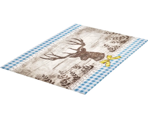 Koberec s motivem jelena a kostkovaným vzorem