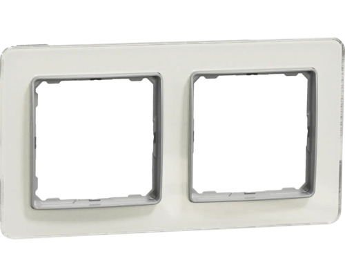 Dvojrámeček Schneider Electric SEDNA SDD360802 bílé sklo