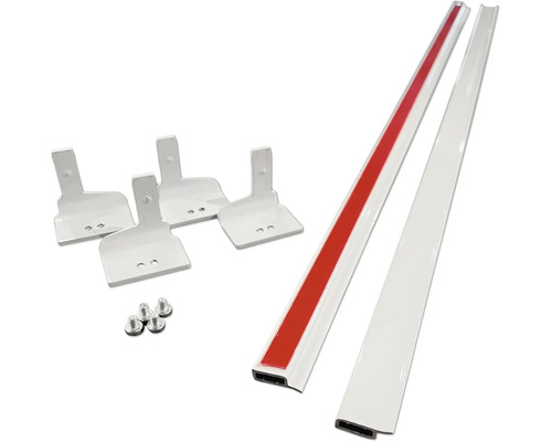 Kartáčový těsnicí profil se čtyřmi držáky a šrouby