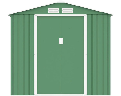 Kovová zahradní bouda s dvoukřídlými dveřmi