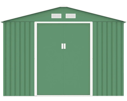 Kovová zahradní bouda s dvoukřídlými dveřmi