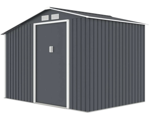 Kovová zahradní bouda s dveřmi a větráním