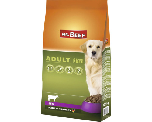 Granule pro psy MR.BEEF Adult GF bez obilovin hovězí 12,5 kg Mr. Beef Adult suché krmivo pro psy s hovězím masem, 12,5 kg