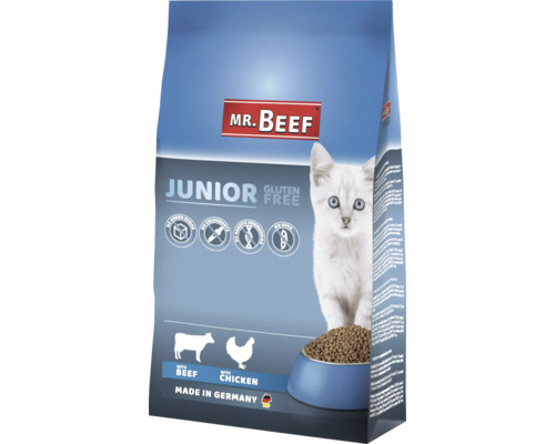 Granule pro kočky MR.BEEF Junior hovězí a kuřecí 3 kg Mr. Beef Junior suché krmivo s hovězím a kuřecím masem pro mladé kočky