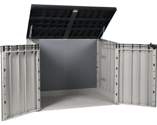 Otevřený úložný box na zahradní nářadí