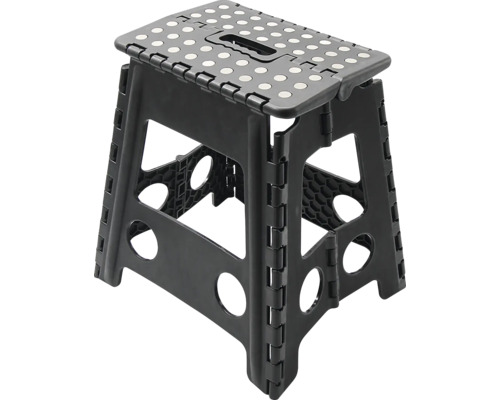 Nášlapná stolička plastová XXL skládací 31x22x39 cm černá