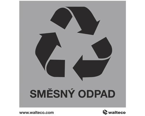 Samolepka RECYKLACE SMĚSNÝ ODPAD 92x92 mm Symbol pro směsný odpad