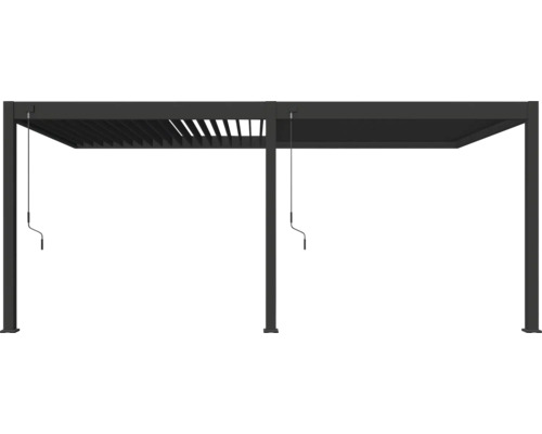 Pergola s lamelovou střechou a klikou