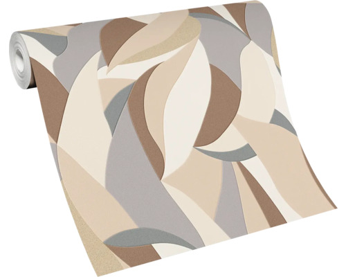 Role tapety s abstraktním listovým vzorem