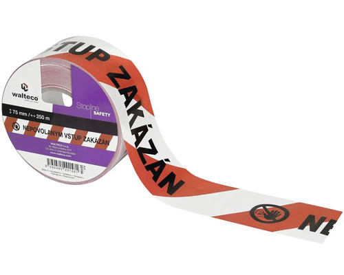 Výstražná páska se zprávou Nepovolaným vstup zakázán