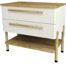 Koupelnová skříňka pod umyvadlo Devo Sonet bílá/dub 84 x 75 x 49 cm SF-SU2S84-F104D01L09
