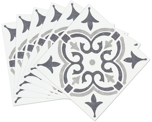 Několik vinylových dlaždic s ozdobným vzorem