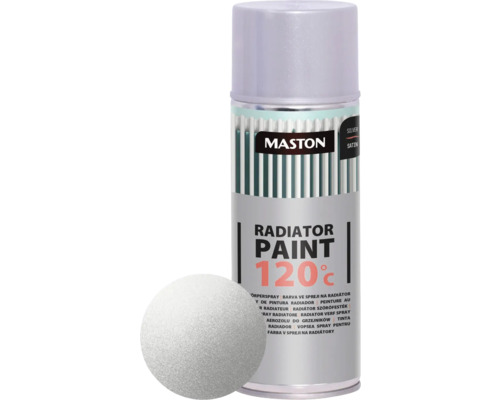 Barva ve spreji na radiátor Maston Radiator Paint stříbrný satin 0,4 l