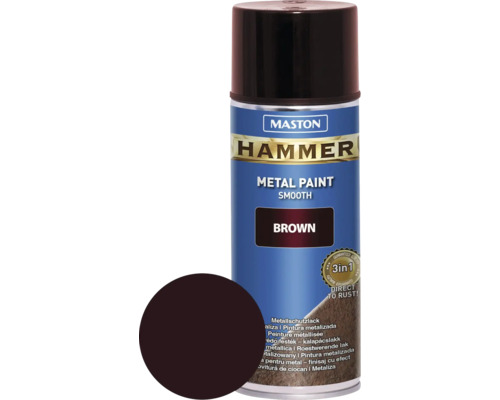 Barva ve spreji 400ml hnědá hladká Metall-Hammer