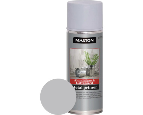 Barva ve spreji Maston Metal Primer ALU / Zinek 0,4 l Základní barva na hliník a pozinkované kovy Maston v plechovce