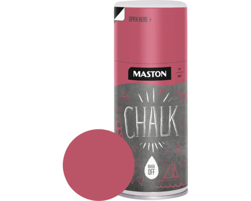 Křídová barva Maston Chalk Red pastelově červený 150 ml Maston křídová barva, červená, matná barva ve spreji
