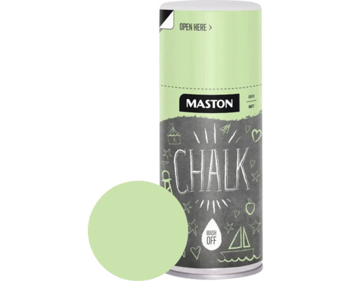 Křídová barva Maston Chalk Green pastelově zelený 150 ml Sprejová barva Maston křída s barevným polem