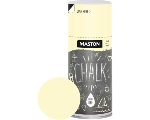 Křídová barva Maston Chalk Yellow pastelově žlutý 150 ml Sprej Maston s křídovou barvou
