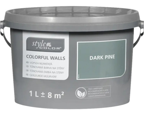 Barva na stěny a strop StyleColor Dark pine zelená 1 l Barva na stěny a strop StyleColor Dark pine zelená 1 l