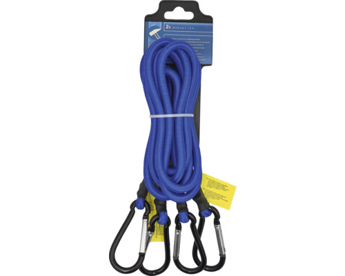 Upínací popruh Expander 120 cm modrý s karabinou 2 kusy