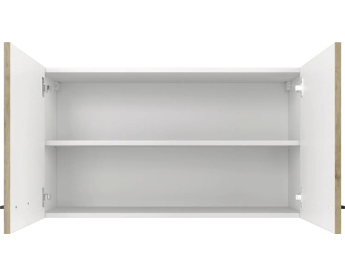 Otevřená nástěnná skříňka se dvěma policemi