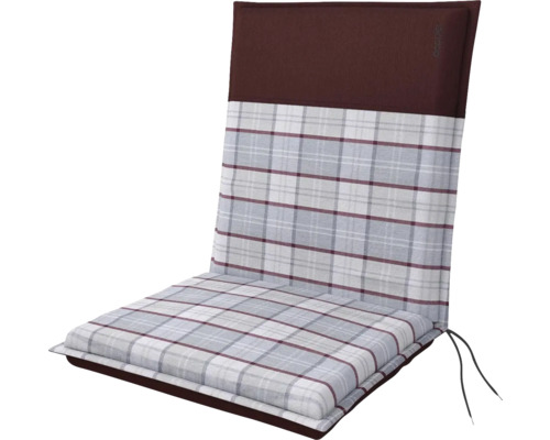 Polstr na židli a křeslo s nízkou opěrkou 100 x 48 x 6 cm Doppler CASA 4402 Podsedák na židli s kostkovaným vzorem a opěradlem