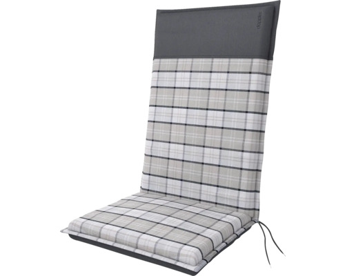 Polstr na židli a křeslo s vysokou opěrkou 119 x 48 x 6 cm Doppler CASA 4401 Podsedák na zahradní židli s kostkovaným vzorem pro vysoké opěradlo