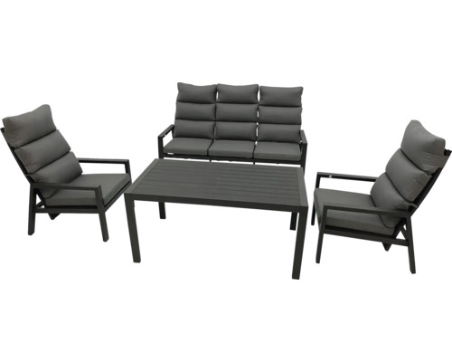 Zahradní nábytková souprava se stolem, trojmístnou lavicí a dvěma křesly